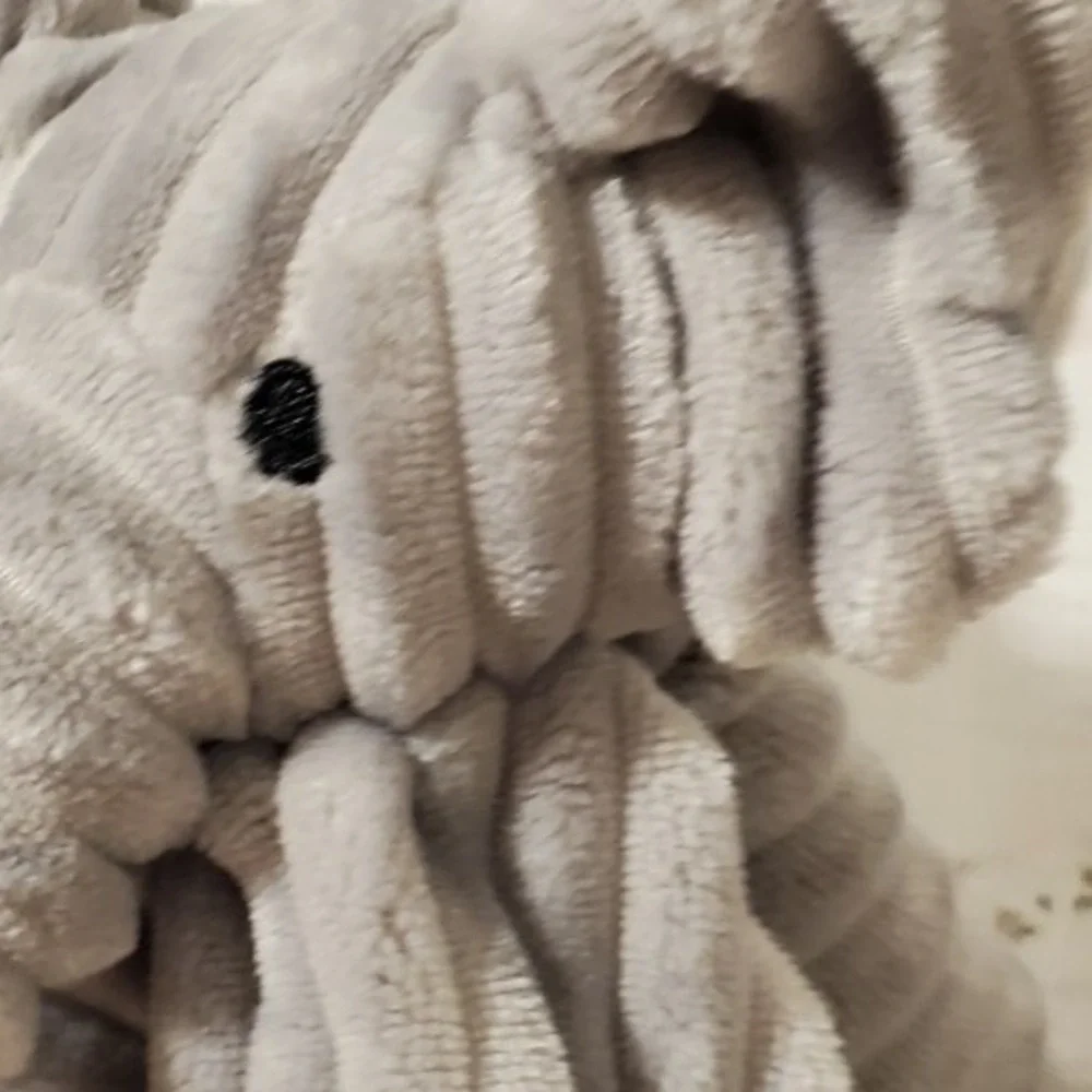 MON‎ LAPIN  Lovey Elephant  Embroided Eyes Ribbed Security Blanket